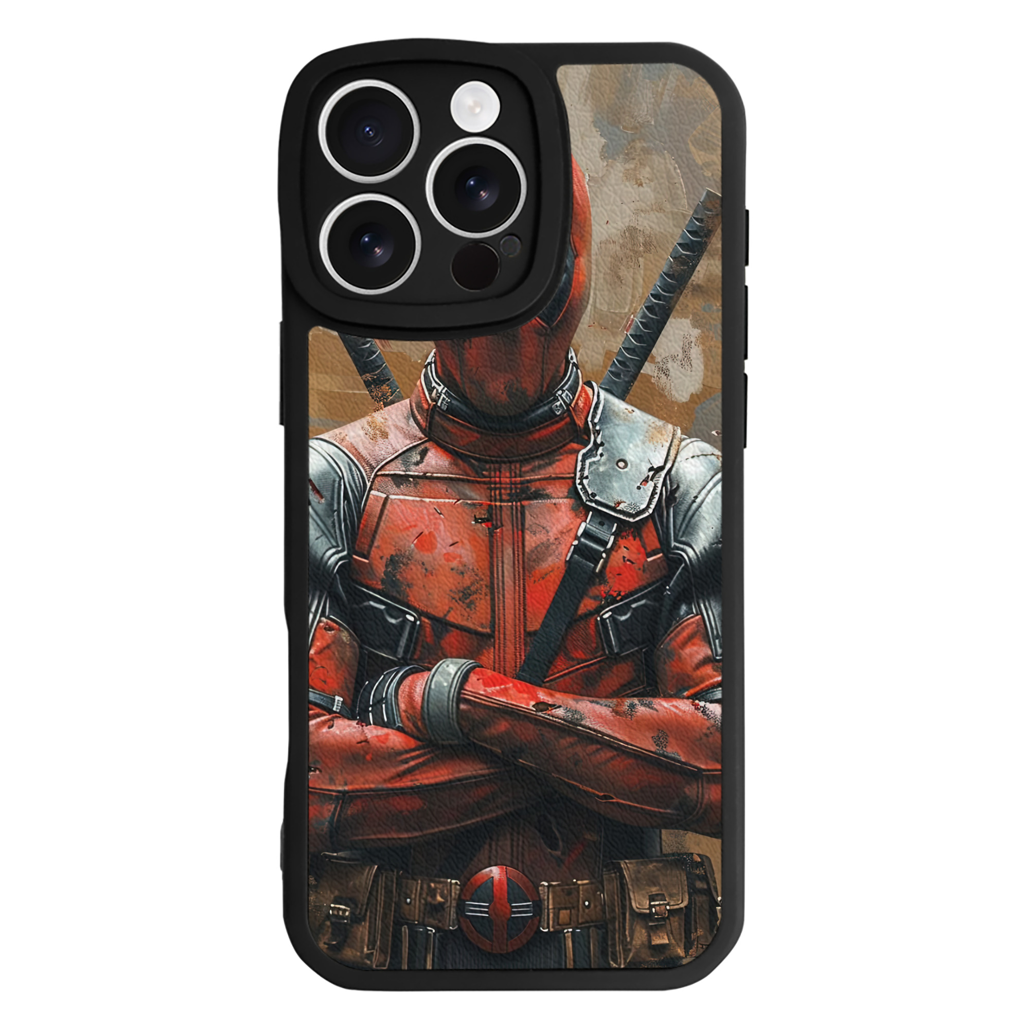 （画像用） Deadpool デッドプール 【iPhone 16シリーズ対応】シリコンスマホケース（レザー調） 材質：シリコン
